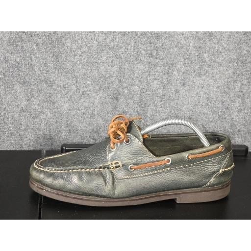 Peter Millar Mens Green Pebbled Leather Boat Shoes Vibram Gumlite Sz 11 Casual